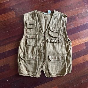 Erika Brown Textured 100% Cotton Utility Vest